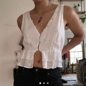 Boho white top